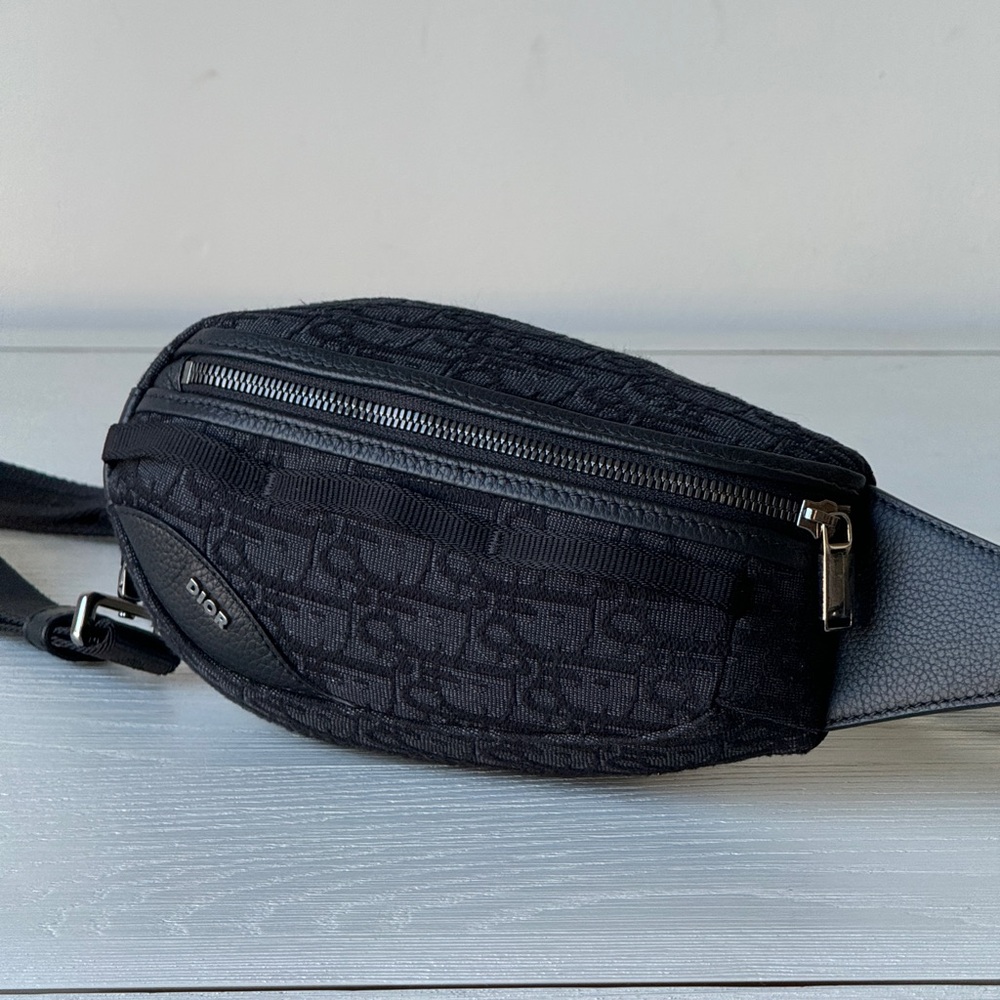 DIOR Oblique Scarab Sling Crossbody Black Bag